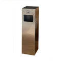 Standing Ashtray Stainless Steel Vertical Ash Pillar Hotel Lobby Iron Baking Paint Trash Can Patio(Silver)