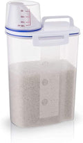 2KG Portable Plastic Food Grain Cereal Flour Storage Box Dispenser Rice Container Sealed Tank with Measuring Cup