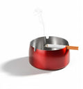 Rubik Ashtray for Cigarettes, Stainless Steel Windproof Ash Tray for Indoor Outdoor Patio Home Office Hotel (Red, Large)