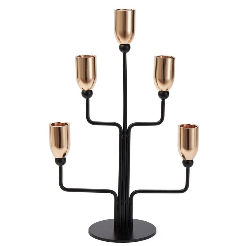 Candle Holder European Candle Trays, Holiday Parties, Wedding Decoration Accessories Multi-Head Candlestick Decorations Wicker Candle Holder Plate (Color : 5 head)