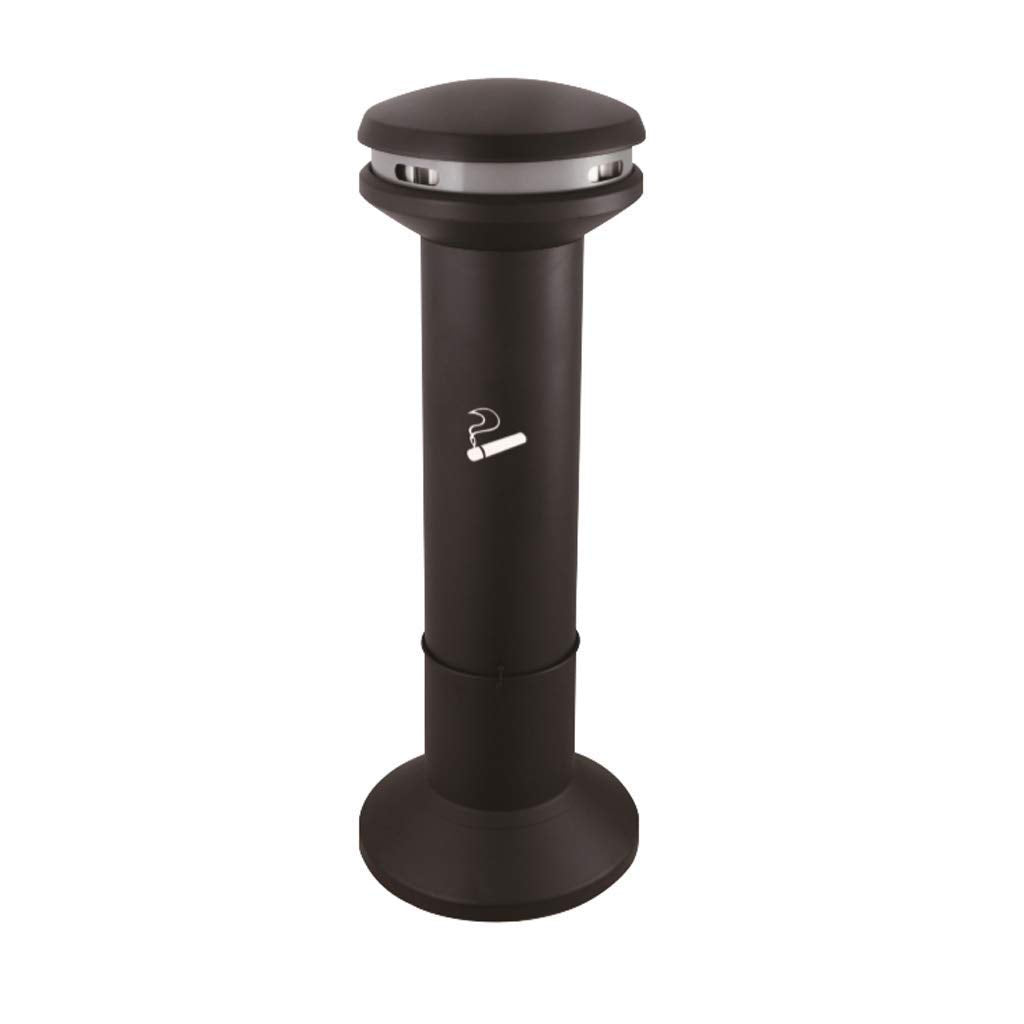 Stainless Steel Ashtray Cigarette Ash Bin Stand Up Windproof Ash Tray Creative Smokeless Metal Ashtrays Outdoor Garden(Black)
