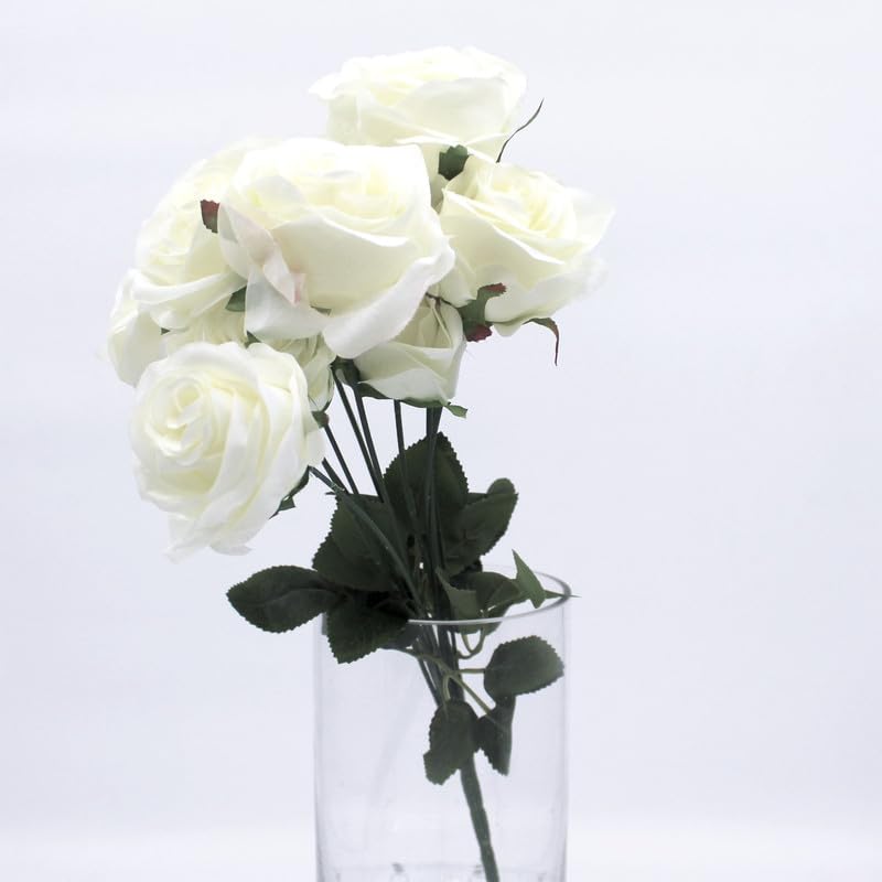 Artificial Rose Flowers with Stems for Bridal Wedding Decoration Study | Home & Garden | Home Decor | Floral Décor - F032-OFF-WHITE