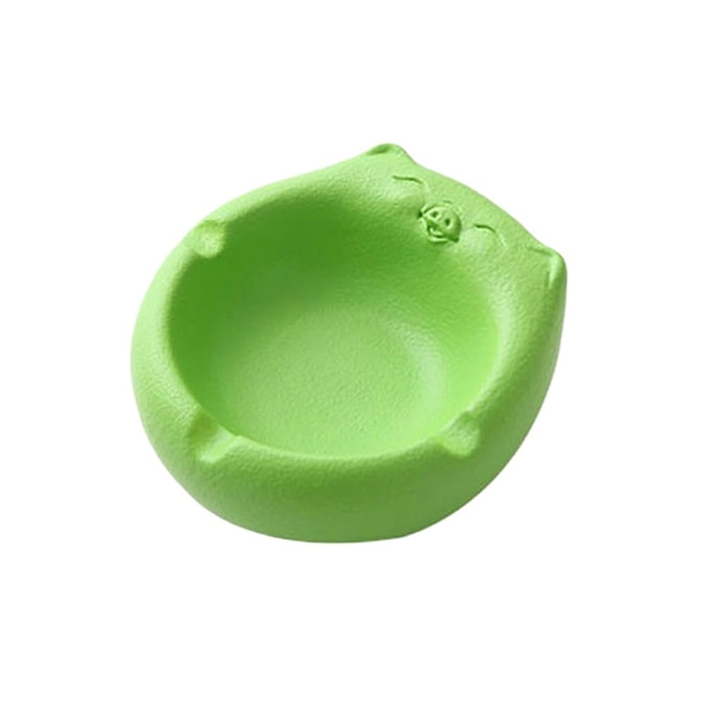Practical ashtray Ceramic Ashtray Portable Desktop for Offices Restaurants Balcony Outside Gardens Hotels(Green)