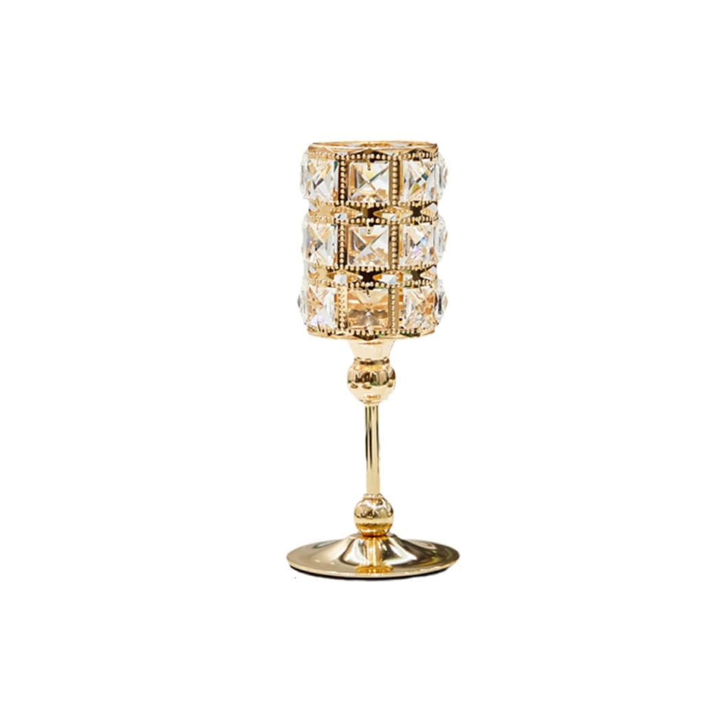 TOMYEUS Candle Sconces Crystal Wedding Gold Candle Holder Church Home Bedroom Offices Bar Party Living Room Decor Candlestick Home Table Ornament Candle Stand/Display Candelabra (Color : A)