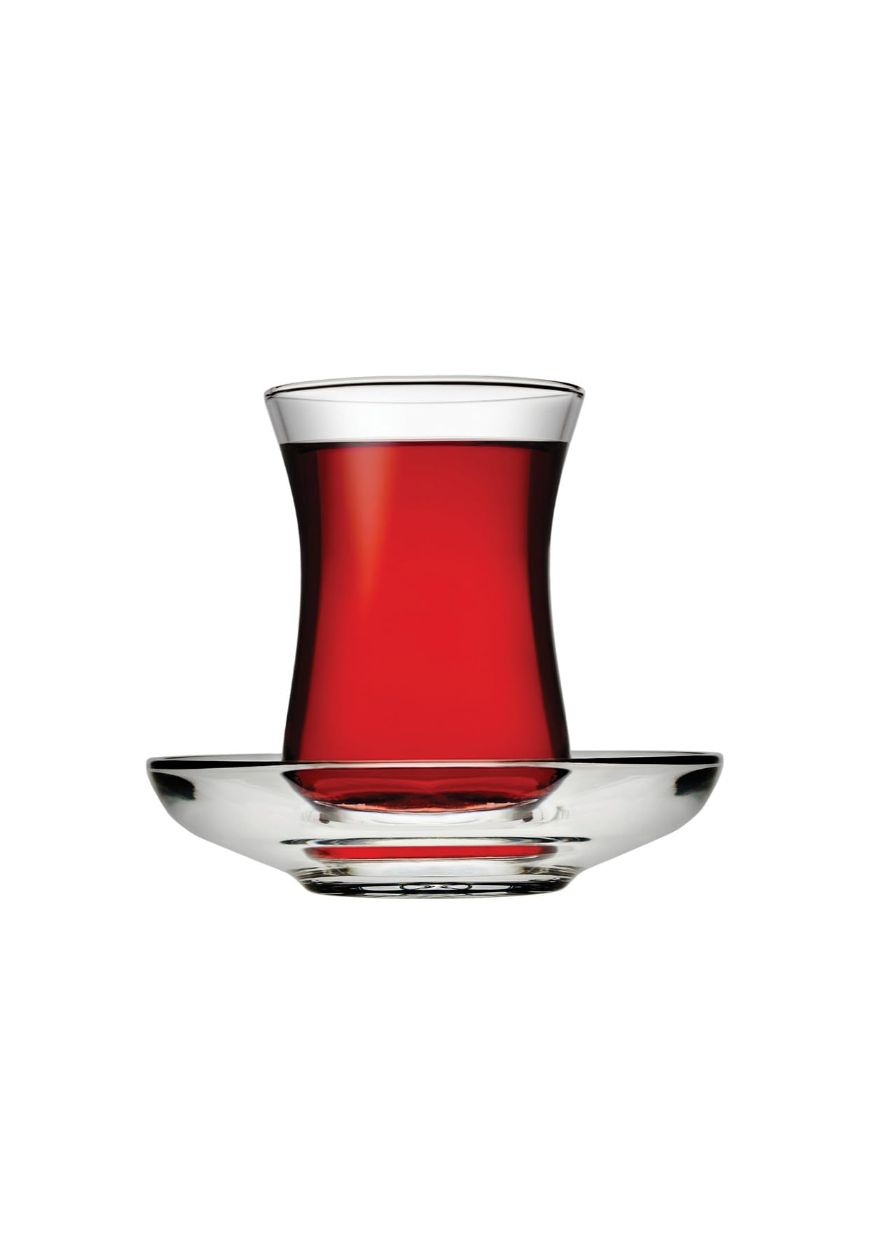 Turkish Tea Glass & Saucer Set - Pasabahce Design - Set of 6, 120 ml - Dishwasher-Safe Turkish Tea Glasses