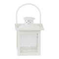 Gifts & Decor Small White Lantern Ivory Glass Candleholder