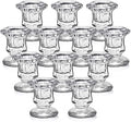 Christmas Candlestick Holders Bulk Glass Candle Holders Set Clear 12 Pcs Crystal Taper Candle Holders for Wedding Table Centerpiece Home Decorations