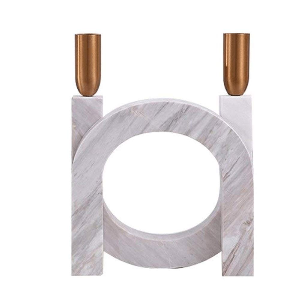 Modern crafts candlestick, white szlig he marble candle holders, home accessory (Color : B)