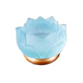 Enamelled Lotus Candlestick Candle Holder Household Decoration Ornaments Household Offer Candle Holder Lamp Centerpiece Dining Table (Light Blue)