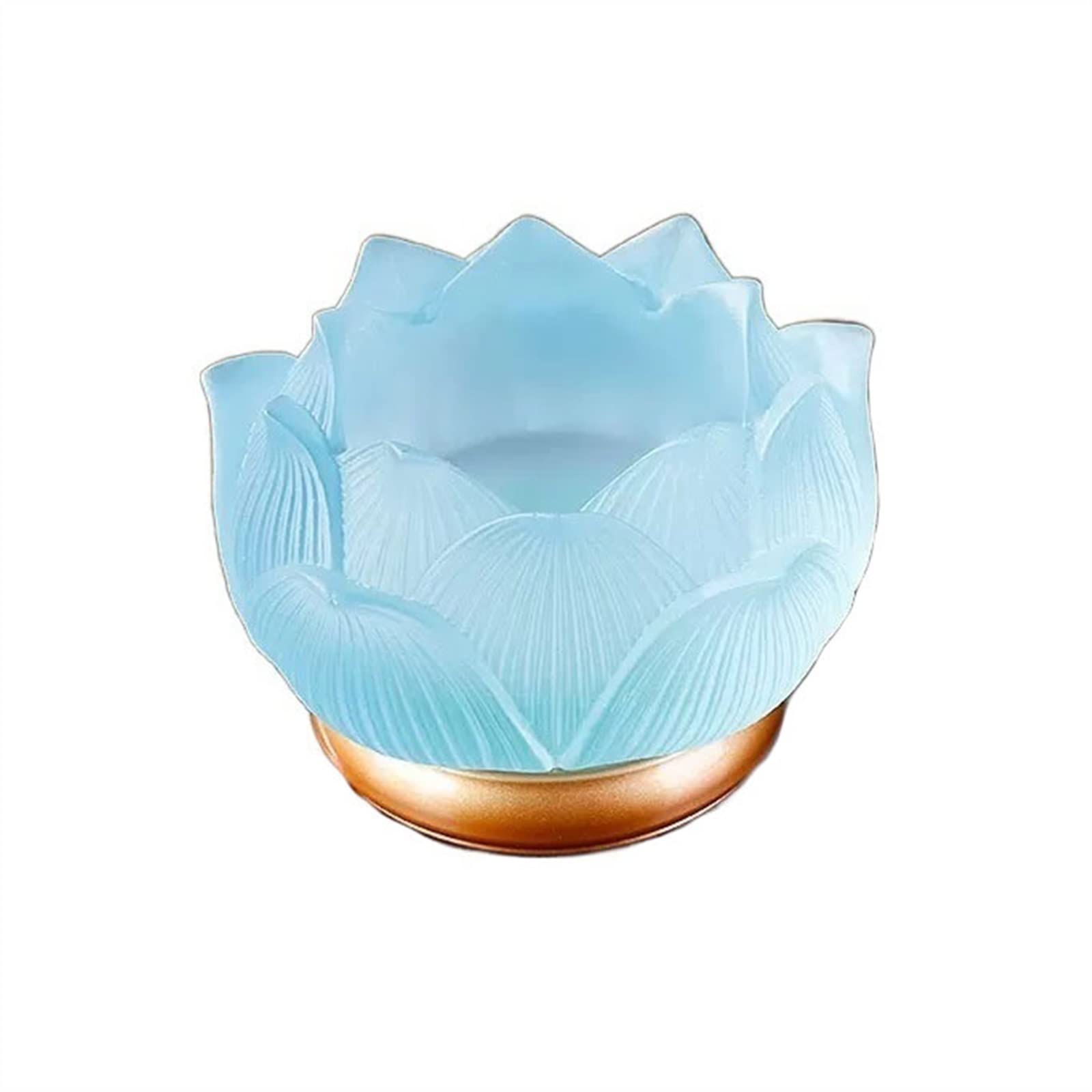 Enamelled Lotus Candlestick Candle Holder Household Decoration Ornaments Household Offer Candle Holder Lamp Centerpiece Dining Table (Light Blue)