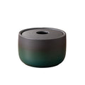 Practical ashtray Small Lidded Household Ashtray Windproof Chinese Style Office Funnel-shaped Dark Green