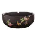 Practical ashtray Small Purple Clay Ashtray Retro Ceramic Suitable for Home Living Room and Office Use with Floral Pattern