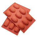 Madeleine Silicone Baking Mold, for Baking, Chocolate Making, Candy, Handmade Soaps, Set of 2 (9-Cavity)