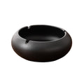 Practical ashtray Round, Solid Black Ceramic Ashtray with Slot for Home Use Windproof and Suitable for Office Desktop Decoration(????)