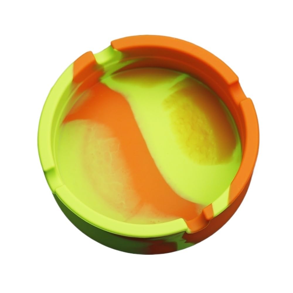 Practical ashtray 1pcs Round Ashtrays Silicone Orange Green Rendering For Home Bar Hotel Office Desktop