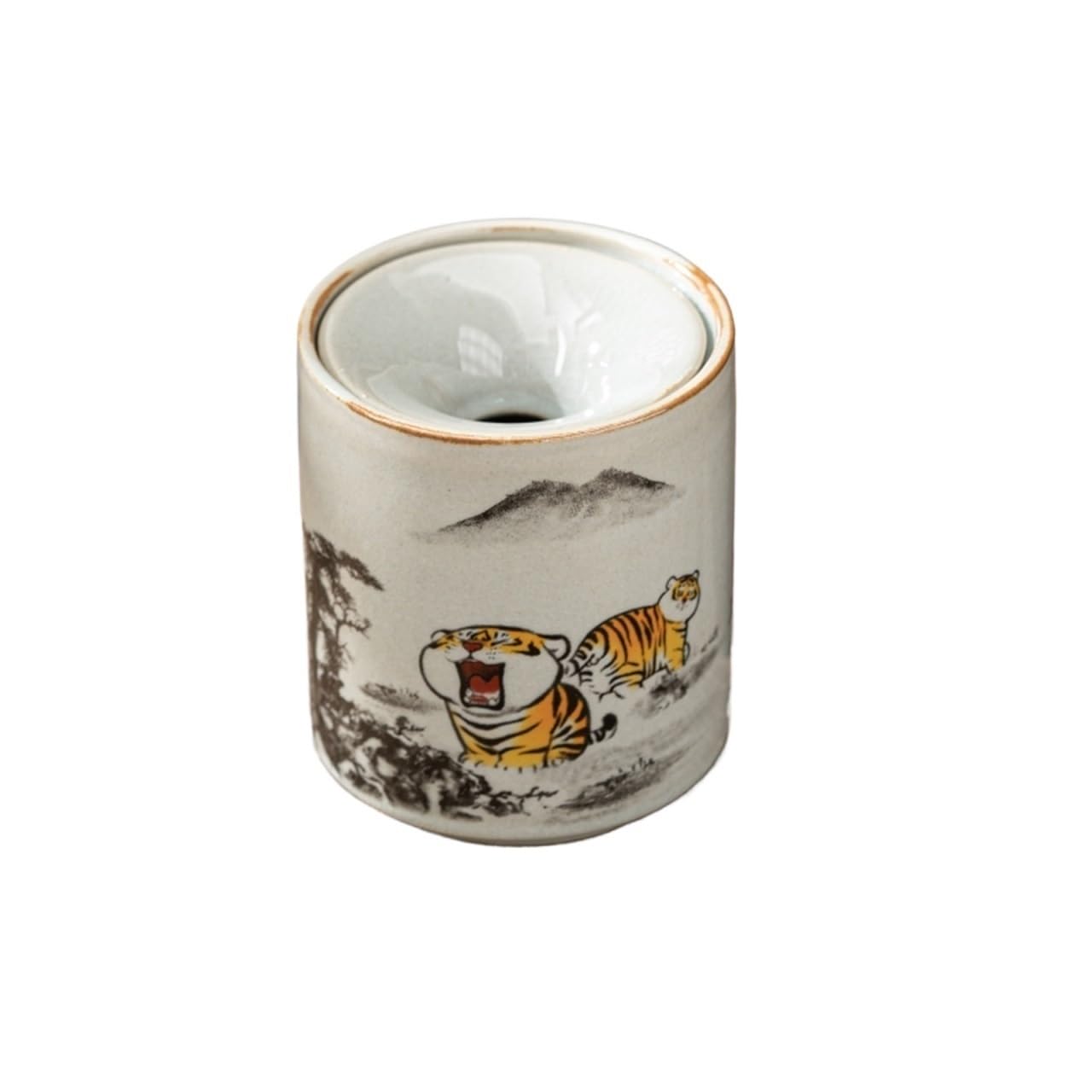 Practical ashtray Tall Covered Household Ashtray Windproof Chinese Style Office Funnel-shaped
