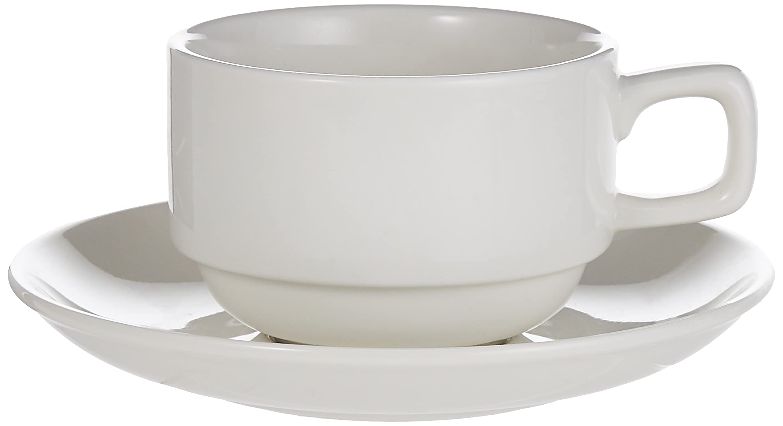 08-148 Porcelain Coffee, Tea Cup and Saucer, 200 ml Capacity, Ivory