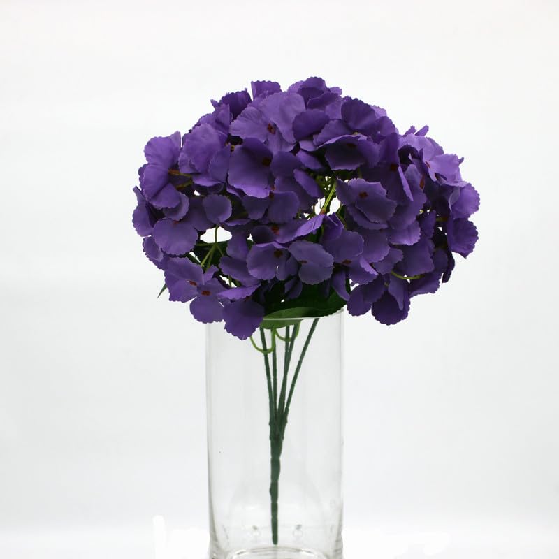 Hydrangea Artificial Flowers, Fake Flowers, Artificial Flowers Like Real Hydrangea, Artificial Hydrangea Flowers for Wedding Centrepieces, Party, DIY Projects - F1001-PURPLE