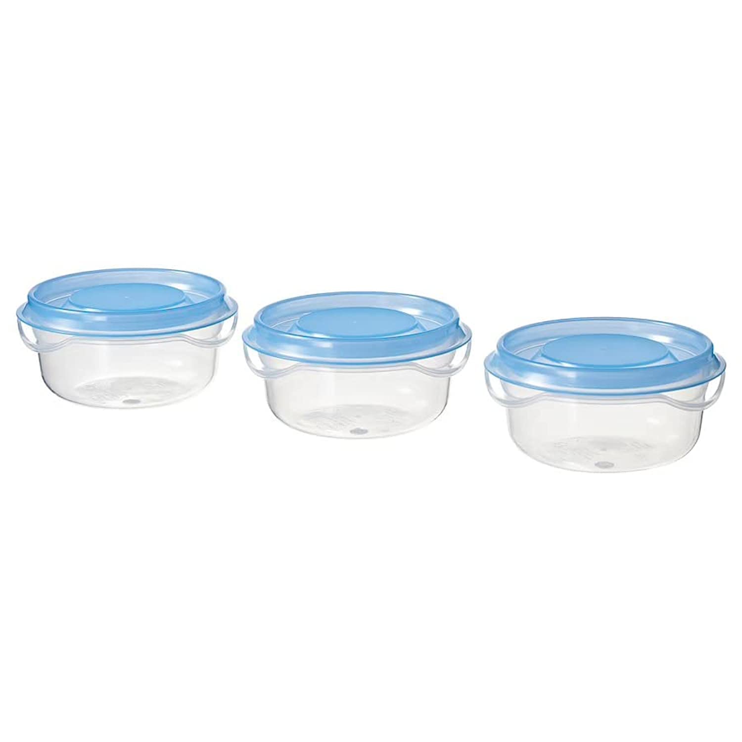 Ikea PRUTA Food Container, Transparent/Blue 70 ml Pack of 3