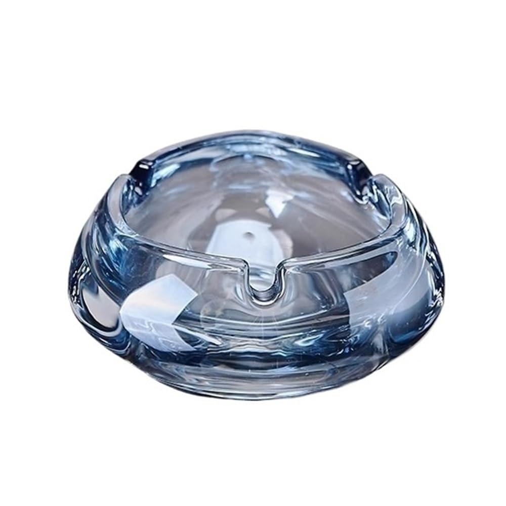 Practical ashtray Blue Glass Ashtray Hotel Home Living Room Office Transparent(?????)