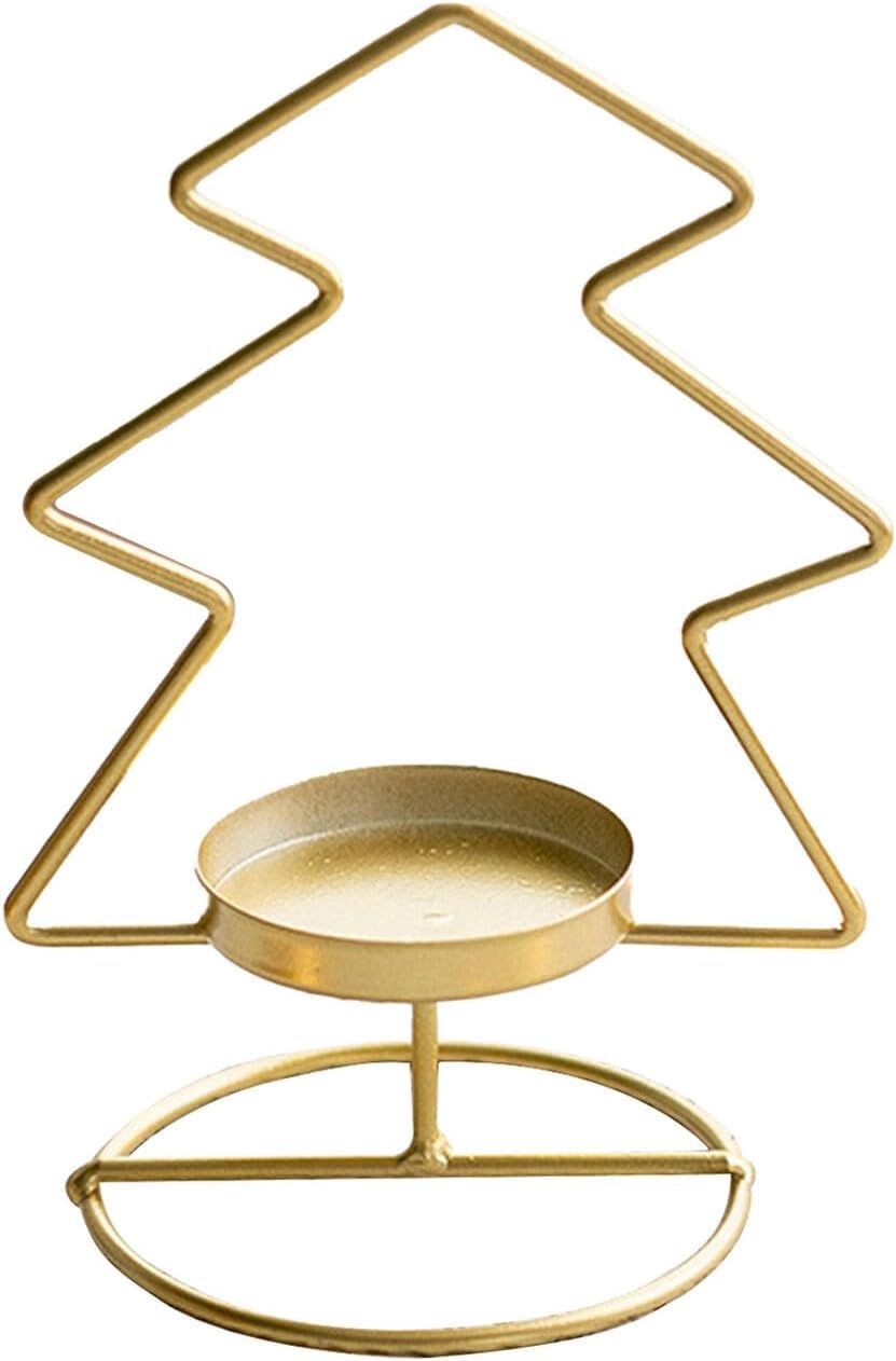 Metal Tealight Candle Holder Set - Elegant Home Decor Accessories for Home and Office, Comes with Complimentary Tea Lights (Tree)
