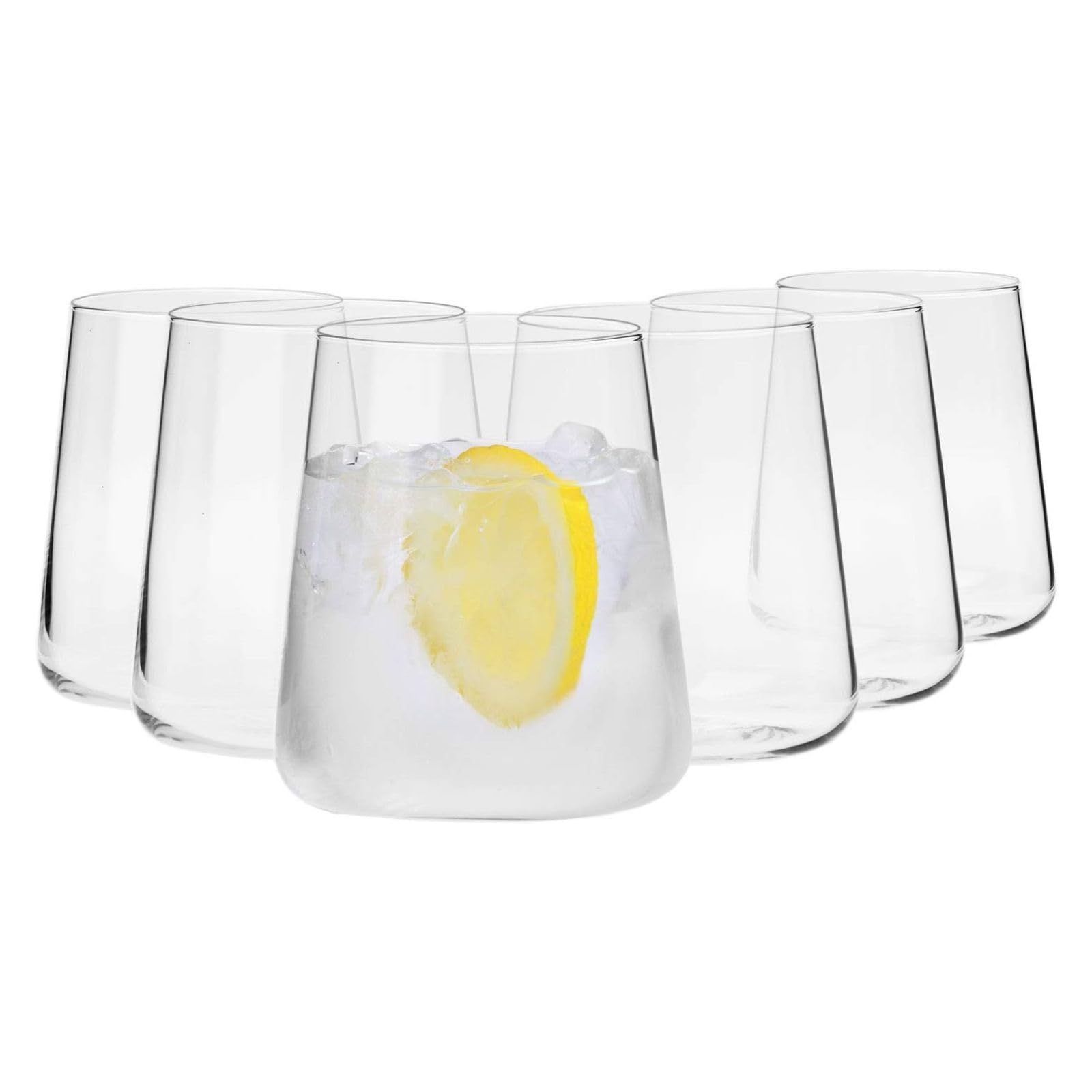 Krosno Water Juice Drinking Glasses | Set of 6 | 12.9 oz | Avant-Garde Collection | Crystal Glass | Perfect for Home, Restaurants and Parties | Dishwasher Safe