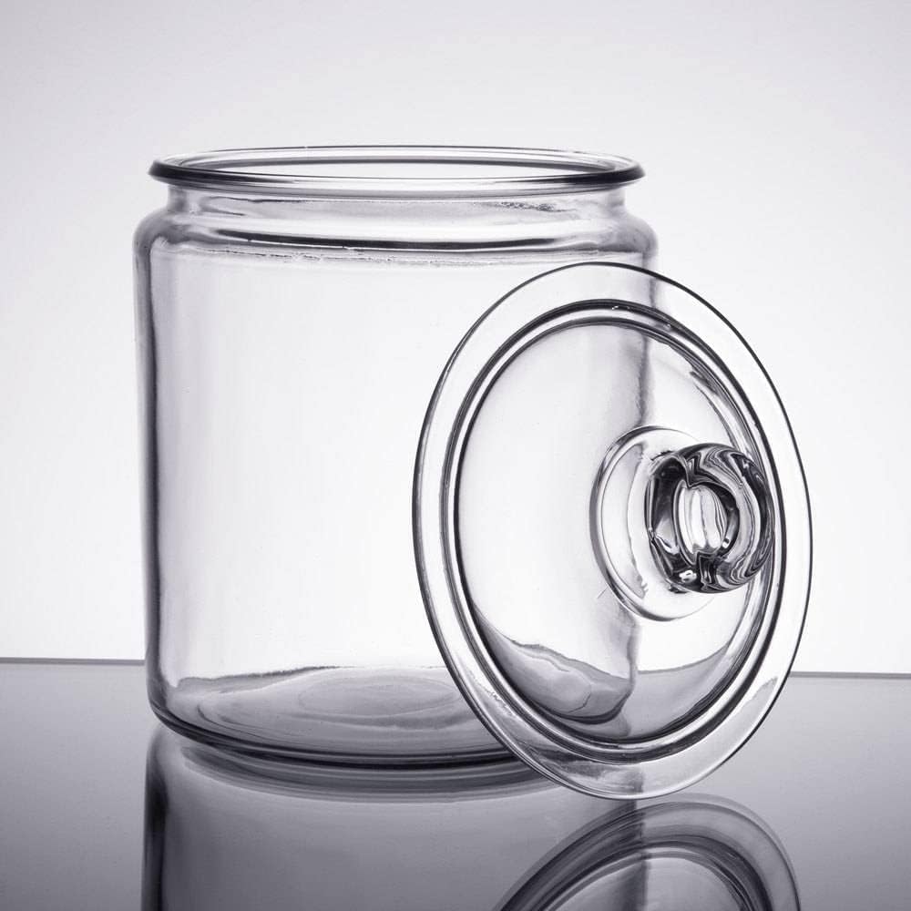 HOOJO® 64 oz Glass Storage Jar with Lid – Large Glass Canister for Kitchen Counter, Pantry & Cookie Storage – Clear Airtight Food Container for Candy, Biscuits, Dry Goods, Beans, Coffee – 1 Pc