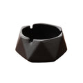 Practical ashtray Household Hexagonal Pure Black Ceramic Ashtray with Slot Windproof Suitable for Office Desktop Decoration