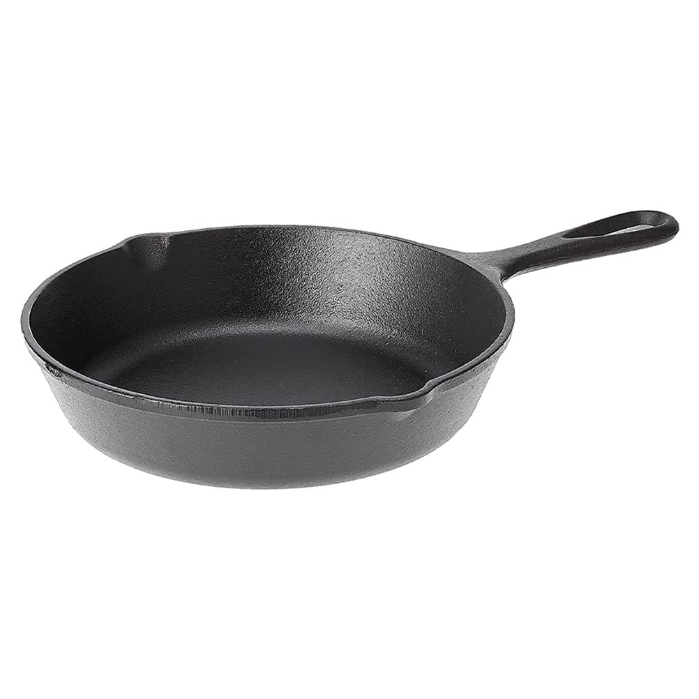 NC Kitchen Pre-Seasoned Cast iron Skillet - Frying Pan - Safe Grill Cookware for indoor & Outdoor Use - 8 Ih (20cm) Cast Iron Pan