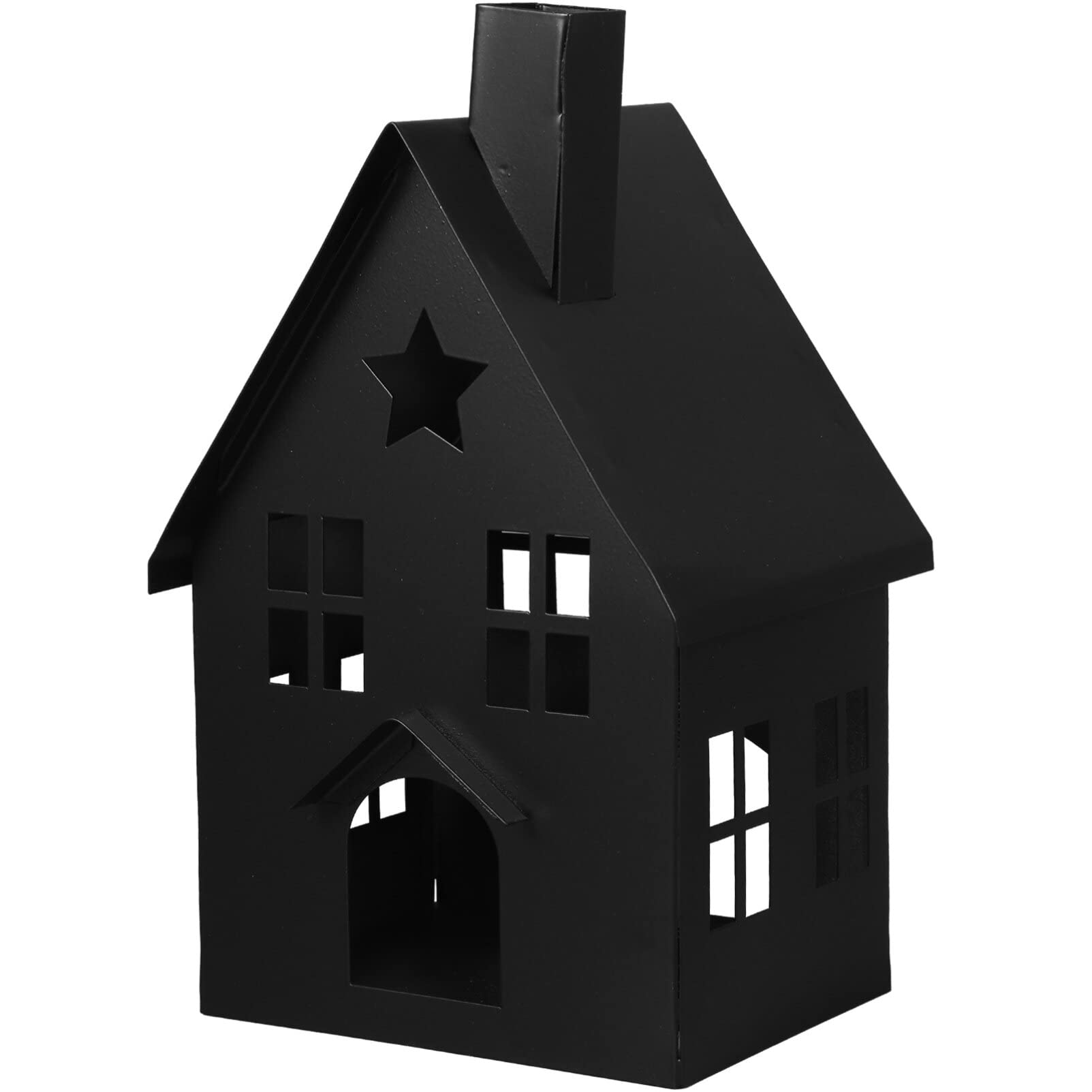 Iron Candle Holder Metal House Decorations Farmhouse Lantern Desktop Candle Holder Wedding Centerpieces Decoration Desktop Candlesticks Accessories Dining Table Wrought Iron Black Black