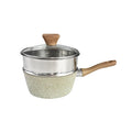 Royalford Saucepan with Steamer RF12956 Non-Stick Granite Coated Aluminium 3pcs Cookware Set Saucepan, Steamer with Lid Momos Maker Wooden Handle Stainless Steel Steamer