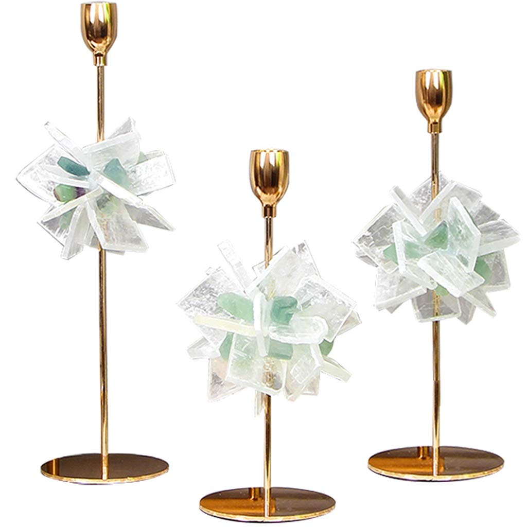 Small Size Candle Holder Sets Decor,Nordic Luxury Candelabras Ornaments, Hotel Candlelight Dinner Wedding Candlestick Props, Romantic Home Accessories (Color : Gold, Size : Set)