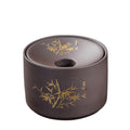 Practical ashtray Round Purple Clay Ashtray Funnel Lid for Home Living Room Office Tea Table to Prevent Flying Ash