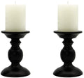DELFINO Candle Holders, Pillar Candle Holders Centerpieces for Table, Black Retro Metal Candle Holder Candlesticks Decor for Home, Wedding, Holiday Centerpieces (2 Pcs, Does Not Include Candles)