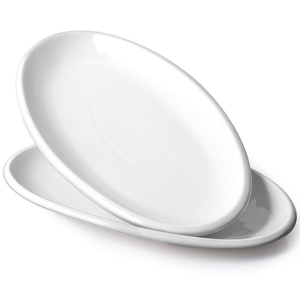 DOWAN 16" Serving Platters, Serving Platters for Wedding, Large Oval Porcelain Serving Tray for Entertaining, Dinner Platters for Serving Food Appetizers Meat, Serving Dishes for Parties, Set of 2