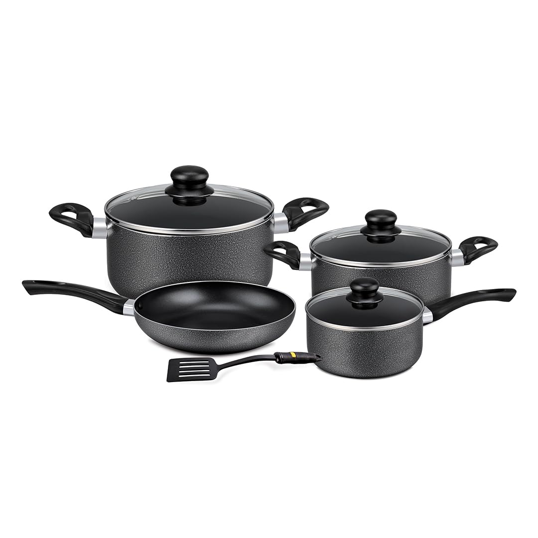 Royalford Aluminum Nonstick Cookware Set 8 Pcs, Assorted Color