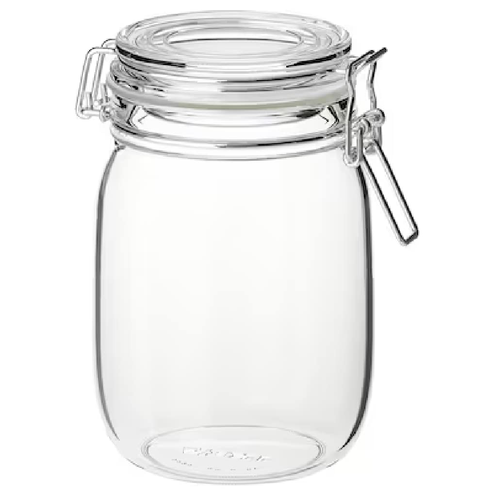 Ikea KORKEN Jar with Lid, Clear Glass1 L (34 Oz)