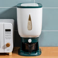 Rice Dispenser with Cup, Rice Storage Container, Rice Storage Box, Large Dry Food Dispenser, Grain Container, Kitchen Food, Grain Storage Container, Household Automatic Rice Storage Bucket (A-Green)