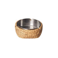 Practical ashtray Imitation Rattan Ashtray Stainless Steel Liner Cement for Home Offices Balconies Gardens Decoration(Silver)