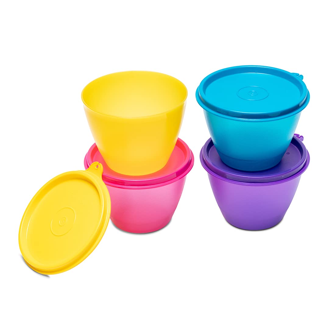 Tupperware Bowled Over Set,430ml,4 Pieces,Yellow and Pink