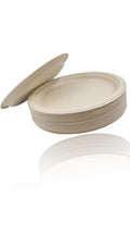 Sweet seven Eco-Friendly 6 Inch Paper Plates [100-Pack] - Small Disposable Party Plates, Biodegradable Sugarcane Wedding Plates