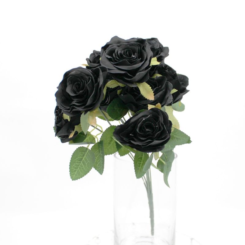 Artificial Rose Flowers with Stems for Bridal Wedding Decoration Study | Home & Garden | Home Decor | Floral Décor - F032-BLACK