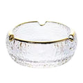 Practical ashtray Ashtray Without Cover, Made Of Glass, for Living Room, Office, Desktop, Gold-rimmed