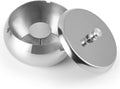 Rubik Ashtray with Lid and Cigarette Holder, Windproof Stainless Steel Ash Tray for Indoor Outdoor Patio Home Office Living Room Hotel (Chrome, Large)