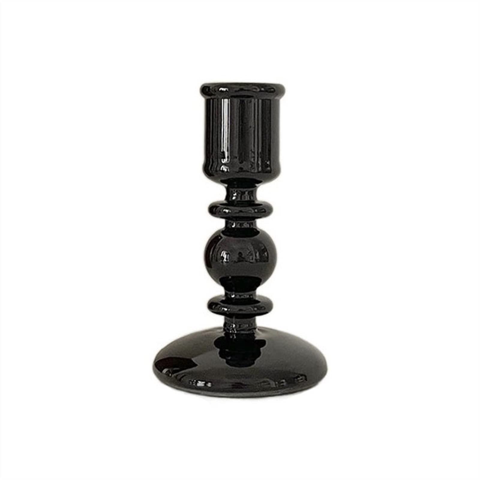 Candle Holder European Glass Light Ornaments Fashion High-end Luxury Candlestick Decoration Miserable Dining Center(E)