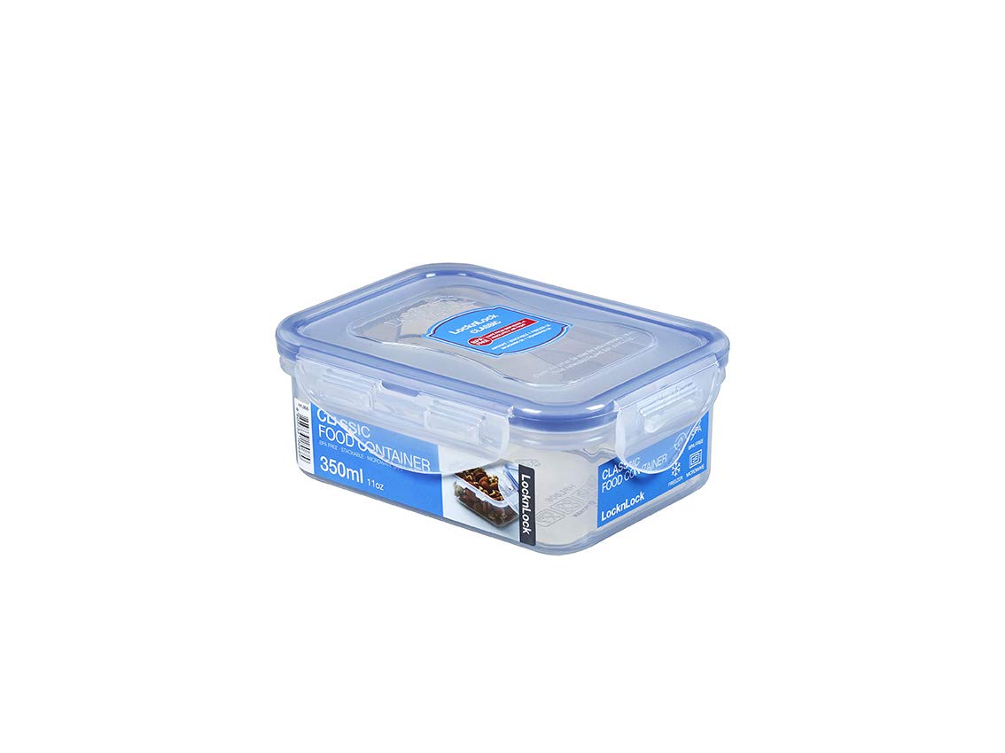 Locknlock Hpl806 Polypropylene Food Container, Clear, W 102.0 X H 52.0 X L 135.0 mm, 350ml, Rectangular, Plastic