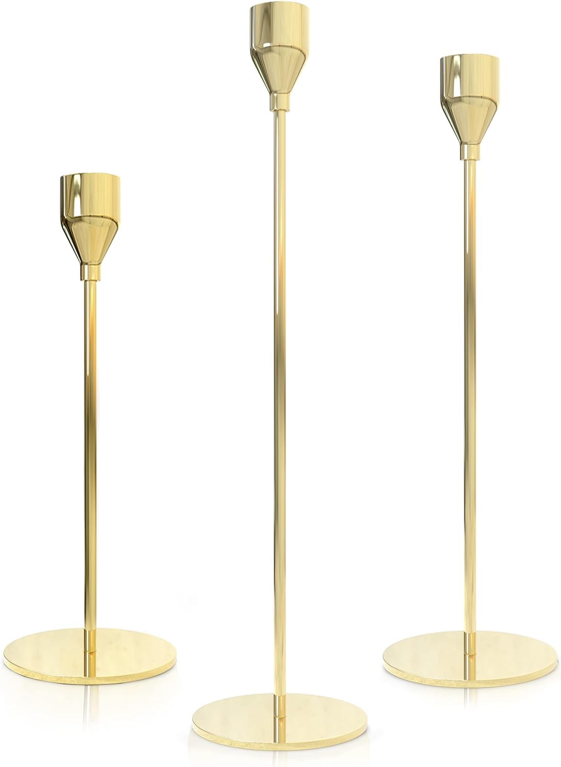 SYOSI Elegant Gold Taper Candle Holders Set - Ideal for Home Décor, Weddings, Birthdays, Date Nights, and Special Occasions - Stylish Candlestick Holders for Taper Candles