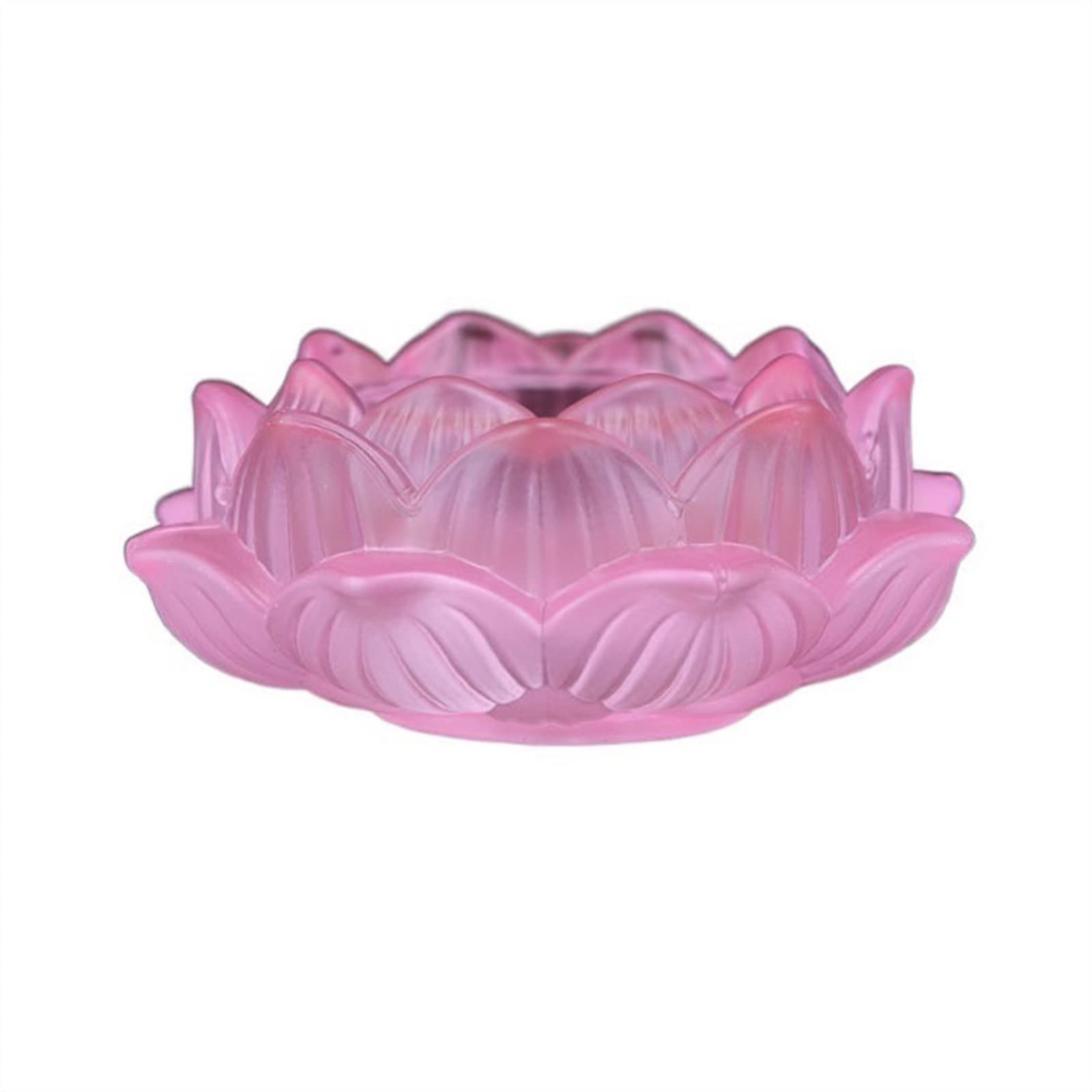 Candle Holder Classic Enamel Colourful Beautiful Desk Decorations with Lotus Candlestick Dining Center(Pink)