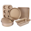 Nc 5 Pieces Bakeware Set, Carbon Steel Nonstick Baking Pans,Oven Set,With Springform Pan, 6-Cup Muffin Square Roasting Pizza Tray, Rectangular Toast Box, Kitchen Tools