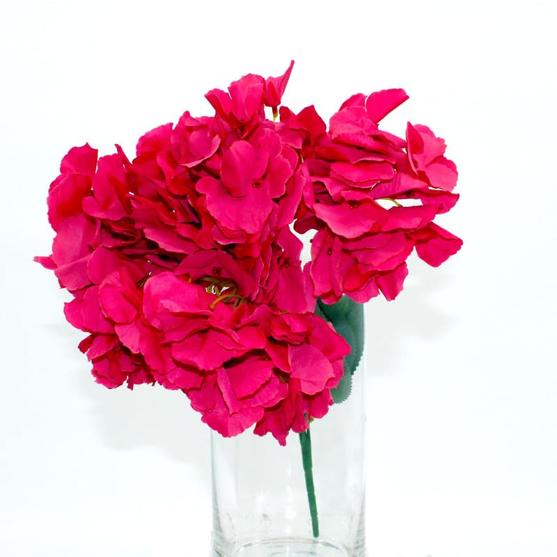 Hydrangea Artificial Flowers, Fake Flowers, Artificial Flowers Like Real Hydrangea, Artificial Hydrangea Flowers for Wedding Centrepieces, Party, DIY Projects - F1001-FUSHSIA